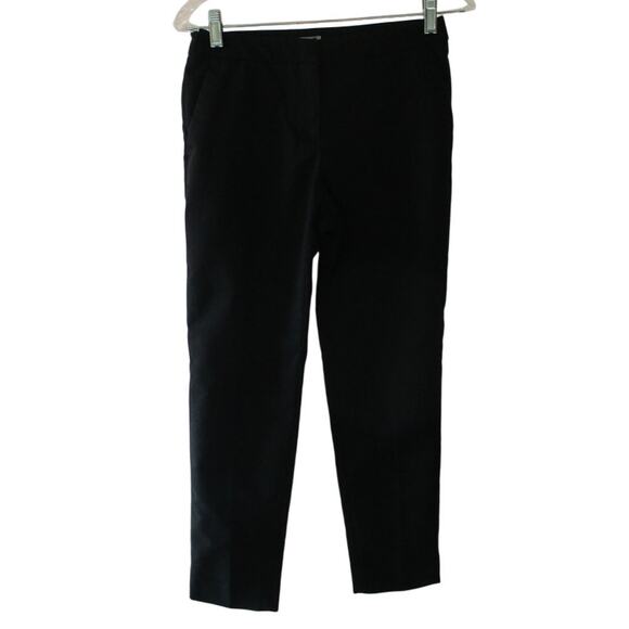 H & M Women's Black Mid Rise Taper Leg Stretch Zip Front Ankle Pants Size 2 - Picture 1 of 8